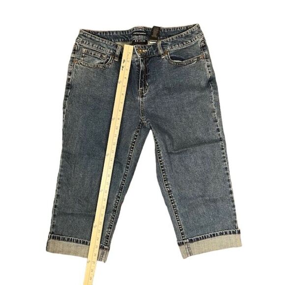 Axcess Women's Denim Capris Cuffed Stretch Flap Pockets size 12 - Picture 3 of 6
